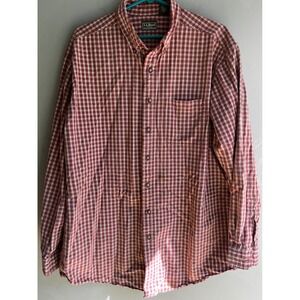 LL Bean Plaid Button Down Shirt Mens Long Sleeve Casual Work Preppy *Distressed